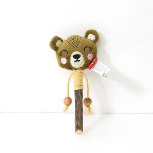 우기펫 기그위 강아지장난감 실버바인 곰돌이 캐치앤스크래치 스틱 고양이장난감