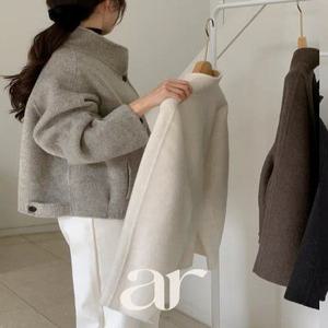 울함유/실물1위 핸드메이드 하이넥 울 숏 코트 데일리 겨울코트 겨울핸드메이드 데일리