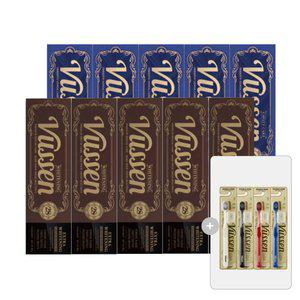 뷰센 28 미백치약 80g 5개+C 충치케어치약 120g 5개+더블와이드 칫솔 4입