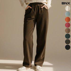 여성 뽀글이 기모 골지 밴딩 팬츠