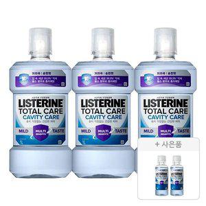 리스테린 토탈케어 캐비티케어 마일드 1L, 3개 + 증정(캐비티케어마일드100ml, 2개)