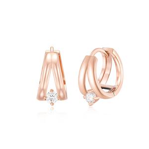 14K 하프 투라인 큐빅 귀걸이