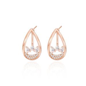 14K 몬드리안 큐빅 귀걸이