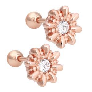 14K 골드핀 마리골드 꽃 심플 여자 데일리 피어싱 본품 하나더