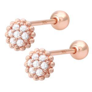 14K 골드핀 로사 큐빅 심플 여자 데일리 피어싱 본품 하나더