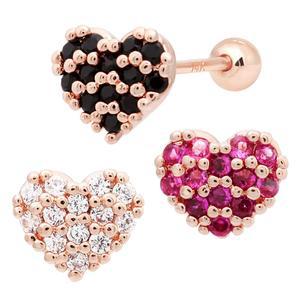 14K 골드핀 큐빅하트 큐빅 하트심플 여자 데일리 피어싱 본품 하나더