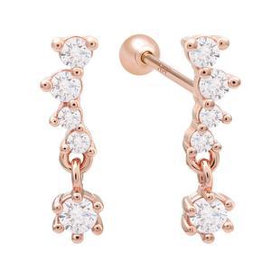 14K 골드핀 엔젤윙 드롭 큐빅 심플 여자 데일리 피어싱 본품 하나더