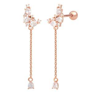 14K 골드핀 문라이트 롱 드롭 심플 데일리 베이직 귀걸이 피어싱 본품 하나더