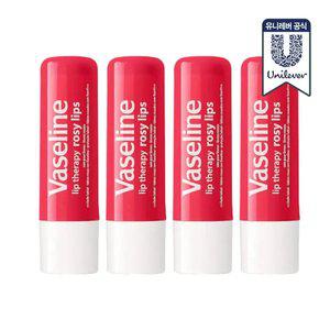 바세린 스틱 립밤 로지립스 4.8g 4개