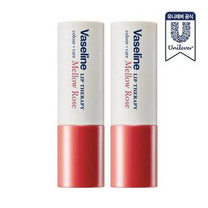 [유니레버공식]  바세린 립 컬러+케어 멜로우 로즈 4.2g 2개
