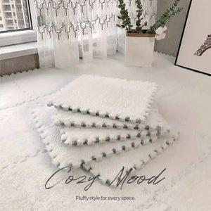 (1세트x4장) 소프트 퍼 코지무드 거실 안방 퍼즐 매트 쿠션 층간소음방지 아이방 놀이