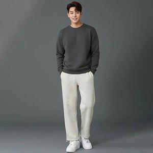 데일리 남녀공용 히든 스트링 기모 와이드 팬츠 심플 트렌디 베이직 보온 방한 바지