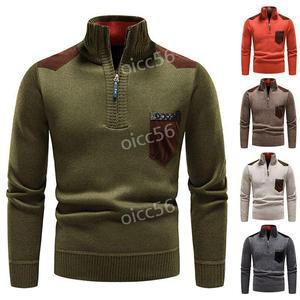 남자 빅사이즈 니트 남성용 하프 지퍼 플리스 풀오버 점퍼상의 한국 스웨터 겨울
