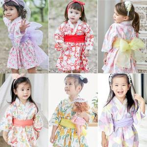 초등 아시아여름옷 아기하객룩 롬퍼 등원복학생 자매룩유카타 꽃무늬 원피스