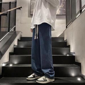 트렌디 빅사이즈 청바지 아메리칸 일자 스트리트 루즈핏 와이드 트렌 남성 빈티지 하