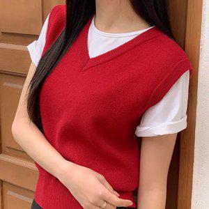 온리 프리미엄 데일리 울 니트 베스트 봄 가을 데일리룩 출근룩