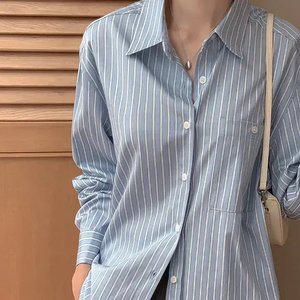 모스 데일리 스트라이프 셔츠 봄 가을 데일리룩 출근룩