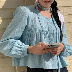 쇼콜라 레이스 타이 블라우스 봄 가을 하객룩  데이트룩