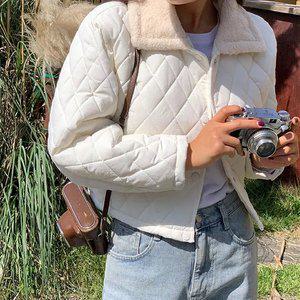 로타 퀄팅 크롭 누빔 패딩 겨울 여성 데일리 점퍼 아우터