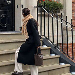 비헨 울 핸드메이드 롱 코트 겨울 여성 아우터 데일리룩 데이트룩