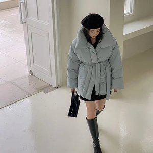 루메인 하이넥 하프 패딩 겨울 여성 아우터 데일리룩 데이트룩