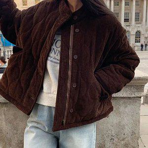 조이 윈터 코듀로이 패딩 퍼 점퍼 겨울 여성 겨울아우터 데일리룩 데이트룩