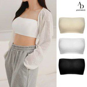 [1개+1개] 서포트 슬림 튜브탑 오프숄더 3컬러 논슬립 스트랩리스