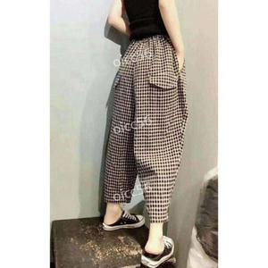여성 여름 빅사이즈 체크 배기바지 똥싼바지