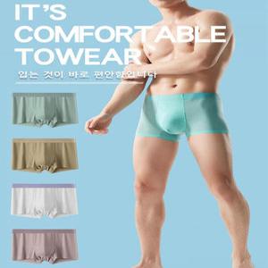 남성 아이스 실크 무감 마스크 팩 팬티 기능성부드러운소프트아이스실크사각팬티 무형