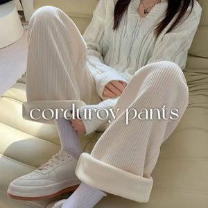 J2K 코듀로이팬츠 기모 일반 여성 겨울바지 데일리 트레이닝
