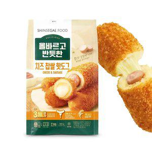 [내일도착]올반 치즈찹쌀핫도그 (총 21봉)560g x 3팩 소비기한 2026.01.15까지