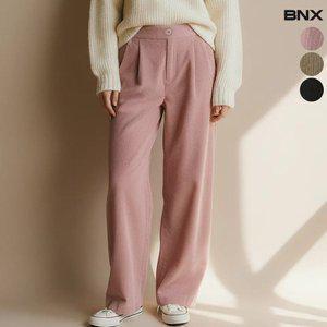 여성 기모 골덴 밴딩 와이드 팬츠