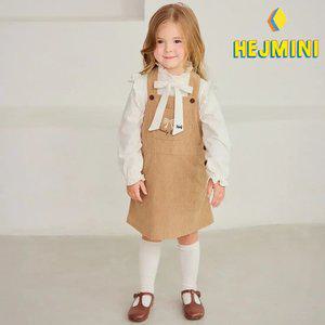 [헤이미니] 큐티리본코듀로이멜빵원피스