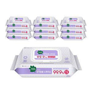 [그린핑거] 유아용품 소독 물티슈, 캡형, 50매, 10입, 1개