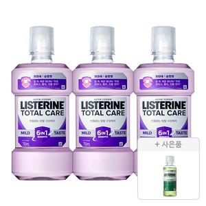 리스테린 토탈케어 마일드 750ml, 3개 + 증정(그린티 마일드, 100ml, 1개)