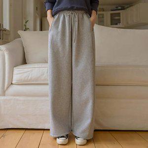 투절개 포근기모 밴딩 와이드팬츠(숏/기본/롱)