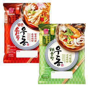 한일식품 본고장 얼큰유부우동 234.2g 3개 + 해물우동 212g 3개