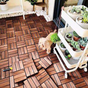 아카시아 원목 조립식 마루 데크 타일 옥상, 현관, 베란다, 건식화장실, 야외용 친환경