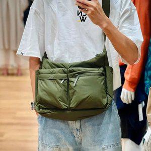 가벼운 다용도 나일론 스트릿 투포켓 심플 캐주얼 크로스 백 사이드 보조 가방