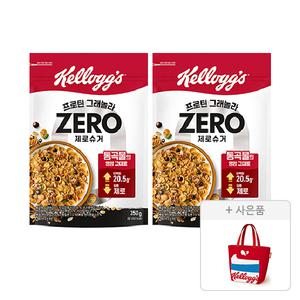 켈로그 NEW 프로틴 그래놀라 제로슈거 350g, 2개+증정(리유저블백_빨강, 1개)