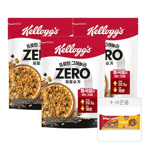 켈로그 NEW 프로틴 그래놀라 제로슈거 350g, 3개+증정(단백질바K 50g, 1개)