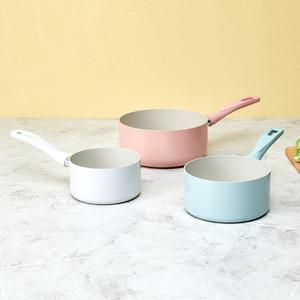 [모던하우스] ON 슈가쿡 세라믹코팅 인덕션겸용 편수 냄비 3P세트 14 16 20CM