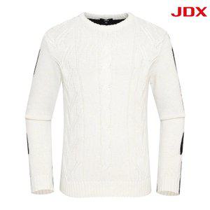 남성 변형 꽈베기 조직 라운드 풀오버(X2SPU4349OW)