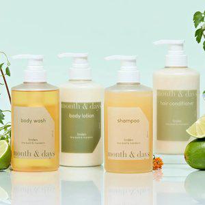[4SET] 먼스앤데이즈 린든(라임앤바질향) 풀 세트(샴푸500ml+컨디셔너500ml+바디워시5