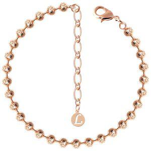 샤인 / 14Kgp 여성 패션 레이어드 로즈골드 볼 체인 팔찌