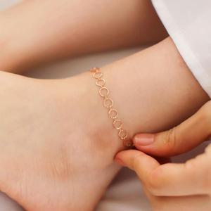 써클링 / 14Kgp 여자 패션 레이어드 로즈골드 체인 우정 발찌