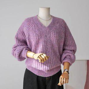 (안나앤플러스) 프루민 브이넥 울 니트[니트EAB79] 빅사이즈