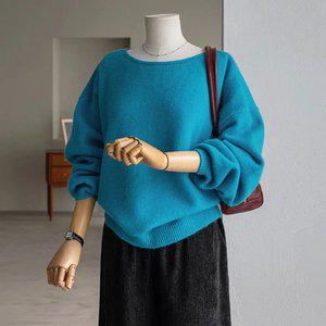 (안나앤플러스) 리포니 보트넥 니트[니트DZG30] 빅사이즈