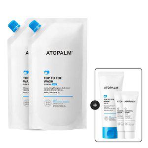 아토팜 탑투토워시 400ml(리필) 2개 GIFT) 판테놀로션23ml*2+탑투토100ml