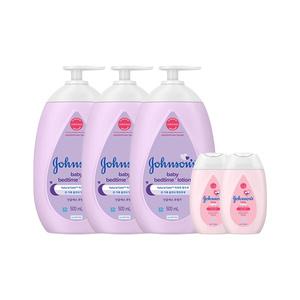 존슨즈 베드타임 로션 아로마향 500ml, 3개+증정(핑크로션 100ml, 2개)